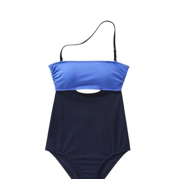JOE FRESH NAVY BLUE/LIGHT BLUE ONE PIECE BATHING SUIT SIZE M/L - Picture 1 of 7